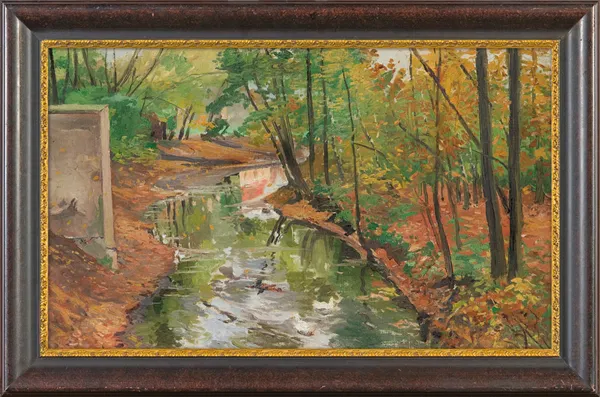 Michał Gorstkin Wywiórski, STRUMIEŃ W JESIENNYM PARKU, lata 1900-1915