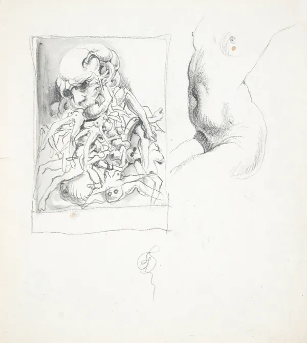 Franciszek Starowieyski, Szkic do kompozycji i akt, 1976