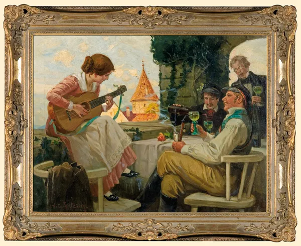 Hans (Johannes) Gabriel Jentzsch, PRZY WINIE I MUZYCE, 1923