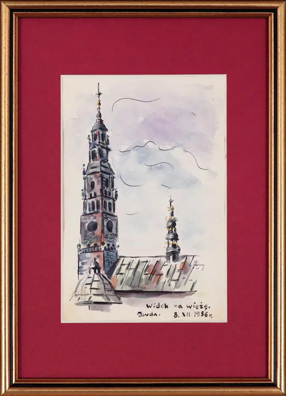 Jerzy Duda Gracz, Widok na wieżę, 1956