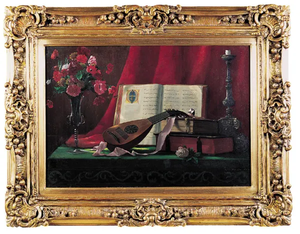 George Hoesslin, Martwa natura z lutnią, ok. 1890