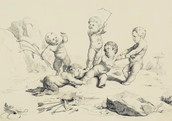 Józef  Buchbinder, ZABAWA MAŁYCH FAUNÓW Z AMORKAMI