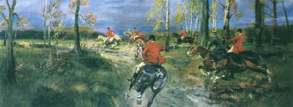 Jerzy Kossak, Polowanie par force z ogarami