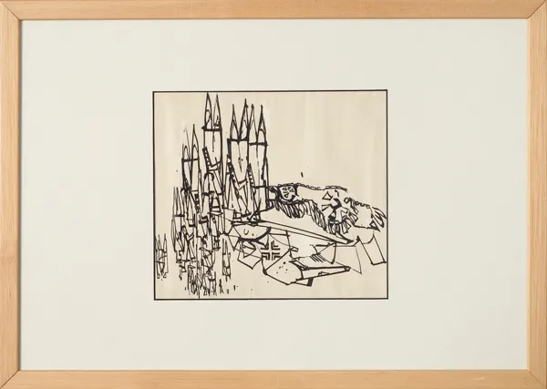 Roman Opałka, Szkic ilustracji, 1957