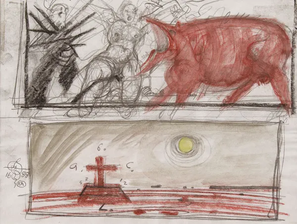 Franciszek Starowieyski, Dwa szkice, 1988