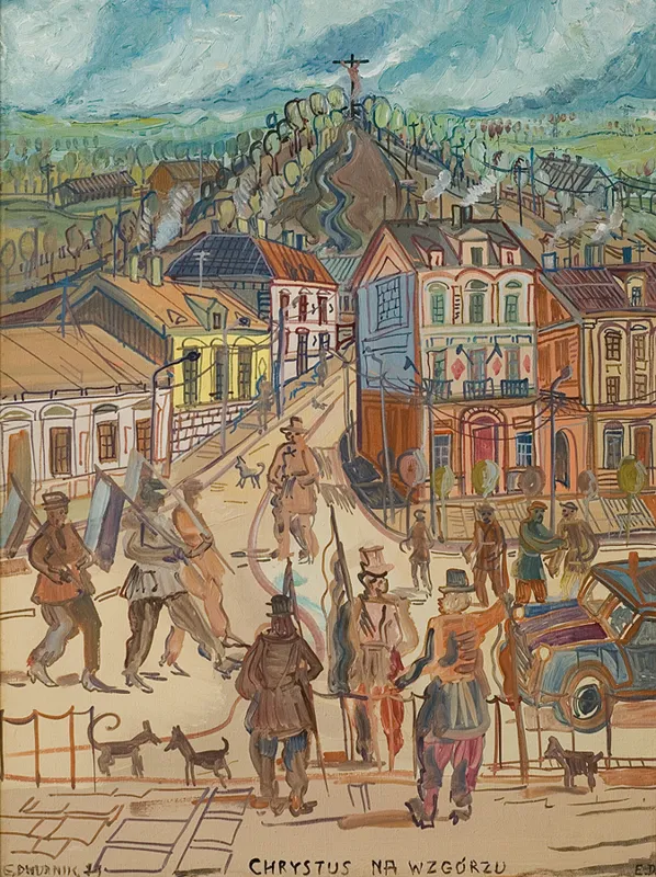 Edward Dwurnik, CHRYSTUS NA WZGÓRZU, z cyklu KRZYŻ, 1979