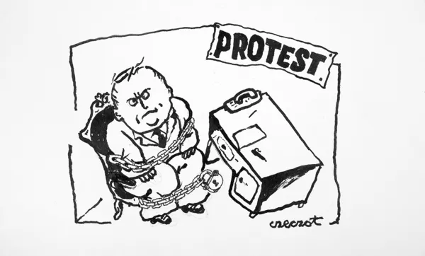 Andrzej  Czeczot, Protest (rysunek satyryczny)