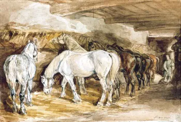 Piotr Michałowski, W stajni - konie i stajenny