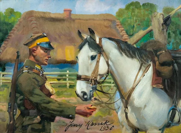 Jerzy Kossak, UŁAN Z KONIEM, 1936
