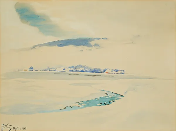Julian Fałat, KRAJOBRAZ ZIMOWY Z BYSTREJ, 1917