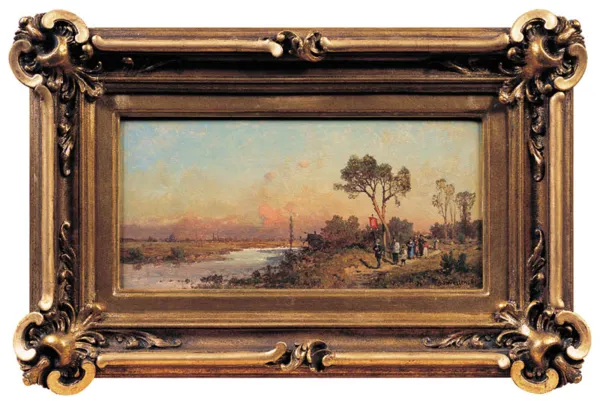 Aleksander Świeszewski, Krajobraz nadrzeczny ze sztafażem, ok. 1880