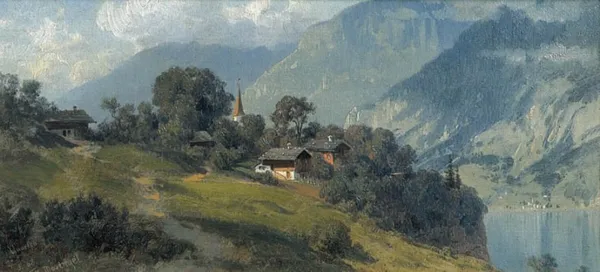 Adolf Mosengel, Pejzaż górski, 1868