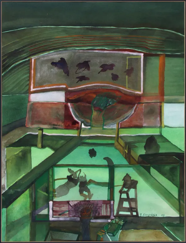 Barbara Szubińska, Zielone wnętrze, 1979