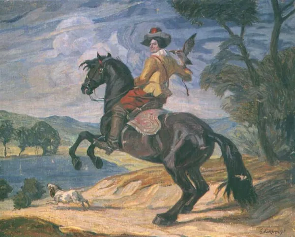 Autor nierozpoznany, Jeździec z sokołem