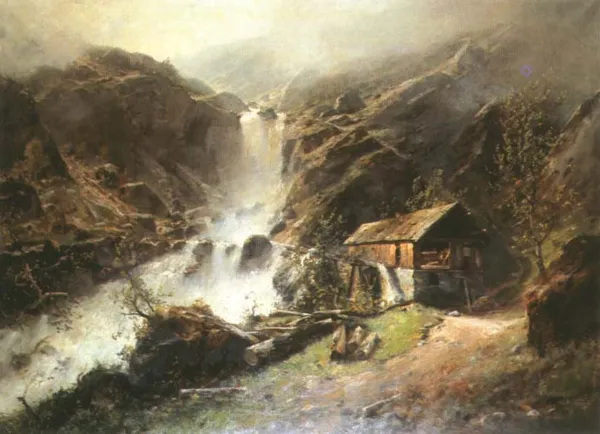 Carl Schultze, Wodospad w Szwajcarii