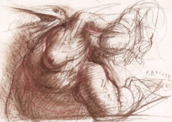 Franciszek Starowieyski, Akt z głową ptaka, 1994