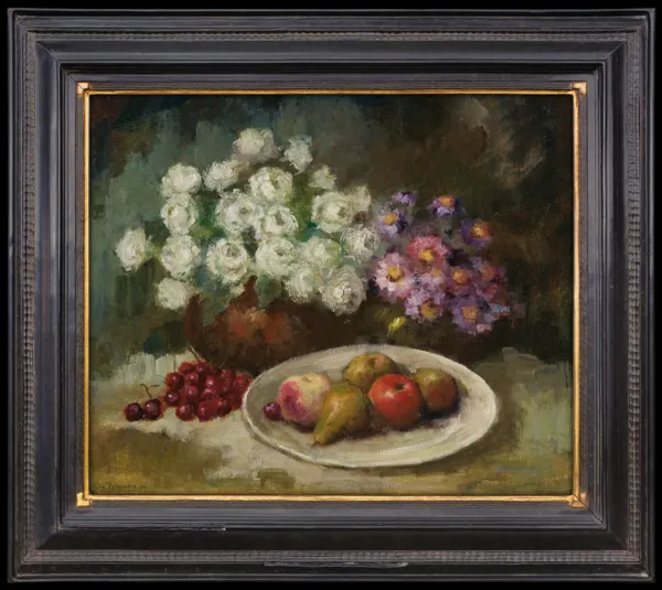 JULES BROUWERS, MARTWA NATURA Z KWIATAMI I OWOCAMI