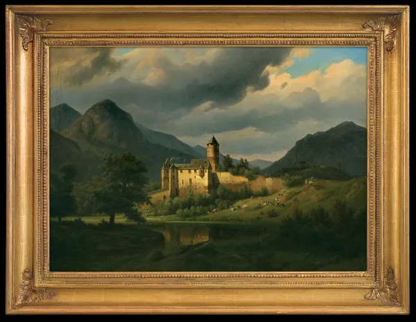 Christian Breslauer, WIDOK ZAMKU Z GRUPĄ PASTERZY, 1843