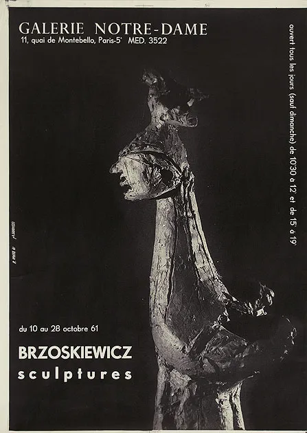 Roman Opałka, Plakat wystawy: Brzoskiewicz. Sculptures, 1961