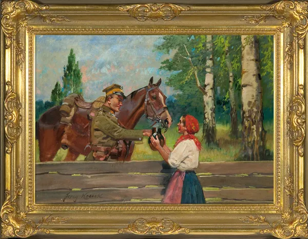 Jerzy Kossak, UŁAN I DZIEWCZYNA, 1933