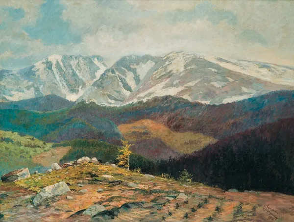Carl Ernst Morgernstern, WIDOK NA ŚNIEŻNE KOTŁY I ŁABSKI SZCZYT, 1910