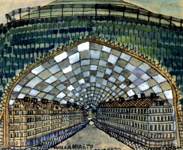 Nikifor Krynicki, Hala dworca kolejowego