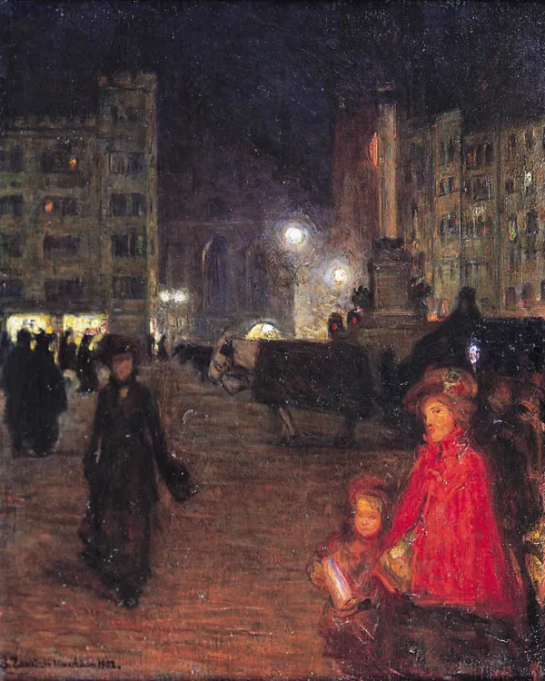Stanisław Zawadzki, WIECZÓR NA MARIENPLATZ W MONACHIUM, 1902