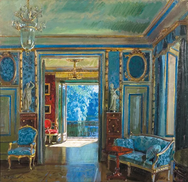 Stanisław Żukowski, WNĘTRZE PAŁACU W ŁAZIENKACH, około 1924