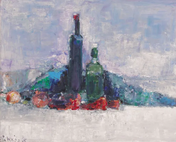 Jerzy Piotrowicz, MARTWA NATURA Z BUTELKAMI, 1995