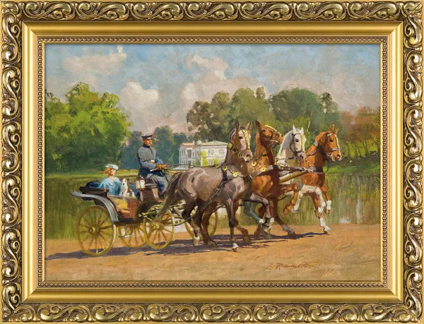 Zygmunt Rozwadowski, PRZEJAŻDŻKA POWOZEM W CZWÓRKĘ KONI, 1937