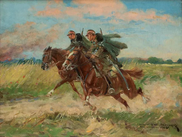 Leonard Wintorowski (Winterowski), UŁANI W GALOPIE, 1925