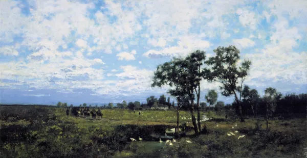 Władysław Aleksander Malecki, Pejzaż z oddziałem powstańczym, 1874