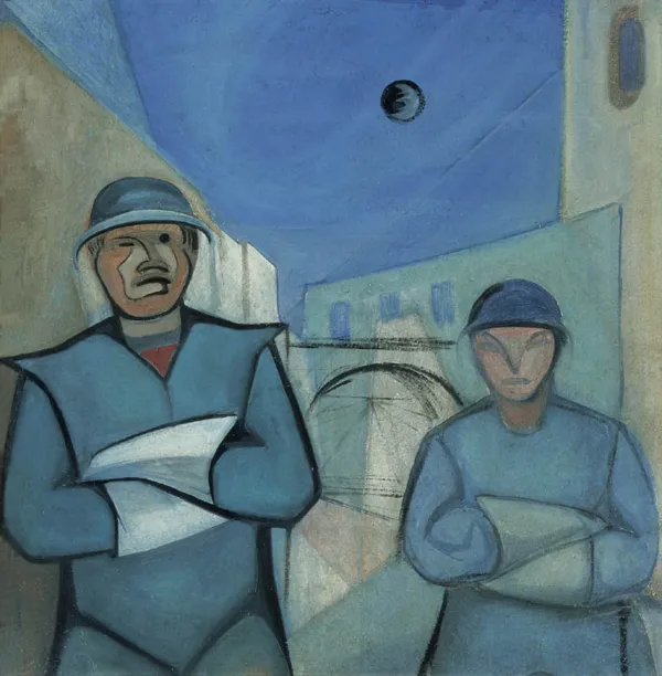 Jan Ziemski, Dwie postaci w kombinezonach, ok. 1950