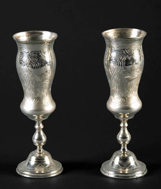 Autor nierozpoznany, DWA KIELISZKI SREBRNE, 1860 