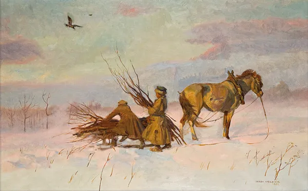 Józef Chełmoński, ZA CHRUSTEM, 1902