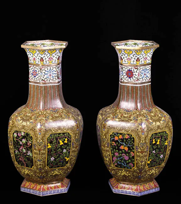 Autor nierozpoznany, PARA WAZONÓW CLOISONNE, ok. 1900  