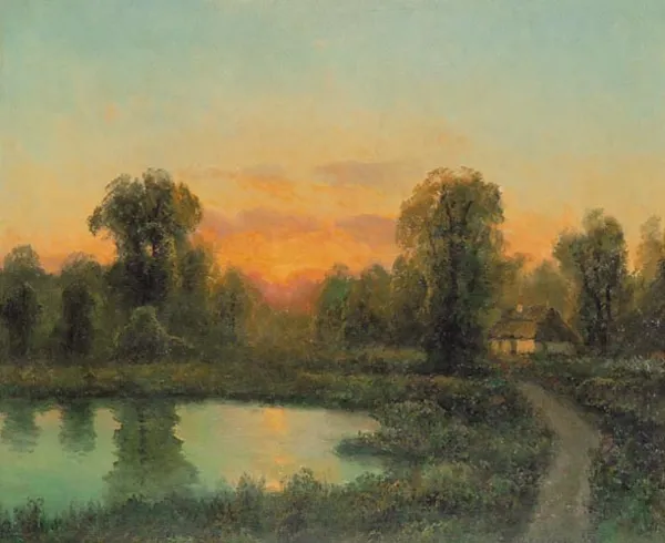Wiktor Korecki, Zachód słońca nad stawem