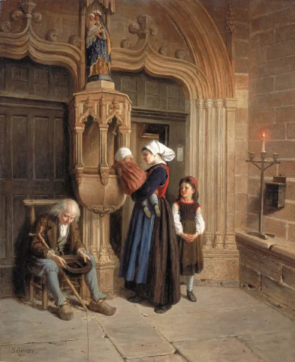 Paul Seignac, W kościelnej kruchcie, ok. 1860