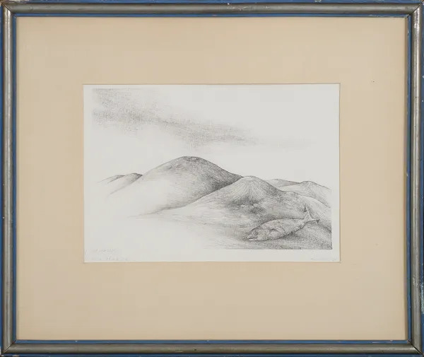 Roger Loewig, Pejzaż z rybą, 1975