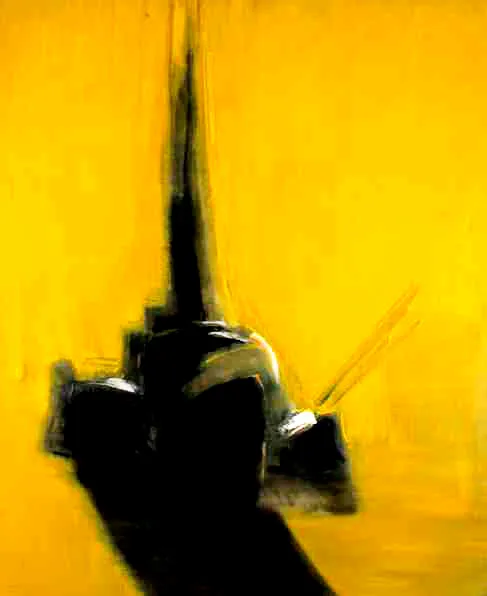 Aleksander Roszkowski, Kompozycja żółto-czarna, 1984