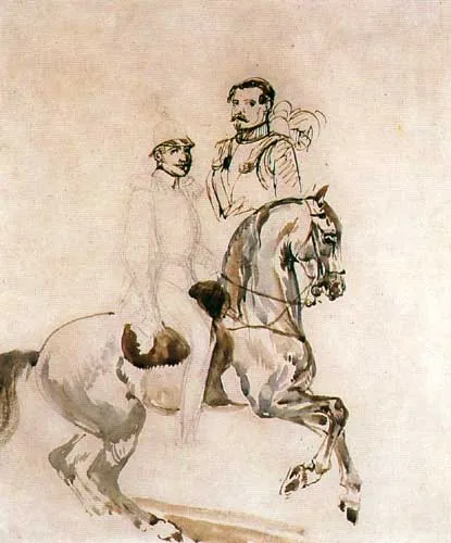 Piotr Michałowski, Żołnierz na koniu i szkic popiersia.