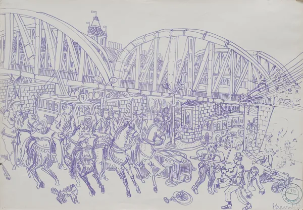 Edward Dwurnik, W cieniu wiaduktu III, 1969