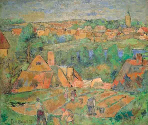 Jerzy Fedkowicz, MIKOŁAJKI - WIDOK MIASTECZKA, 1949