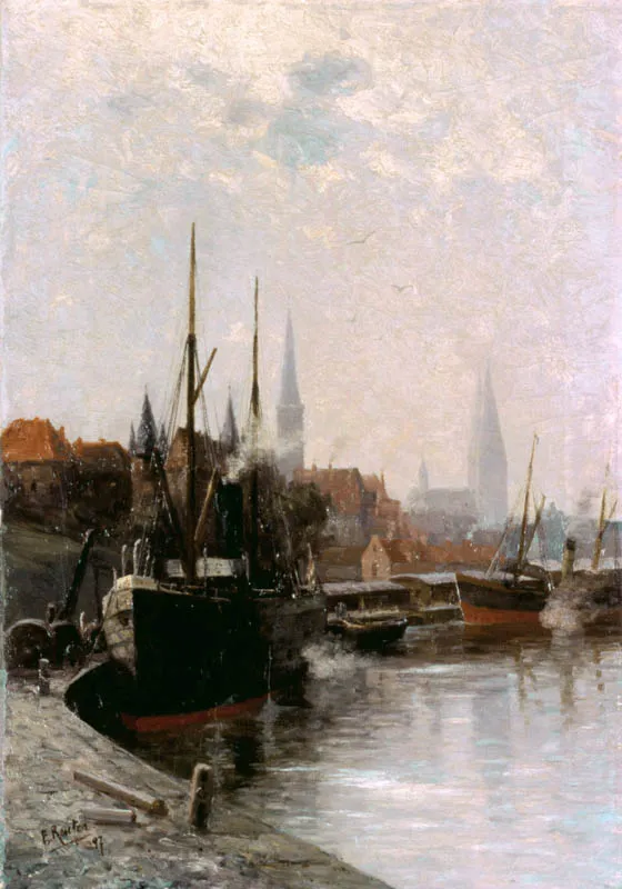 Elisabeth Reuter, Widok portu w lubece, 1897
