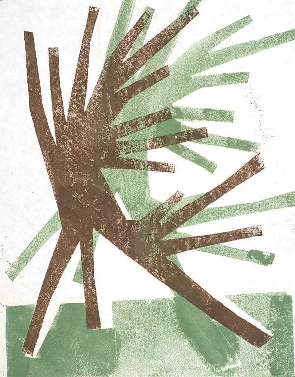 Hermann Glöckner, Kompozycja zielono-brązowa, 1968/72