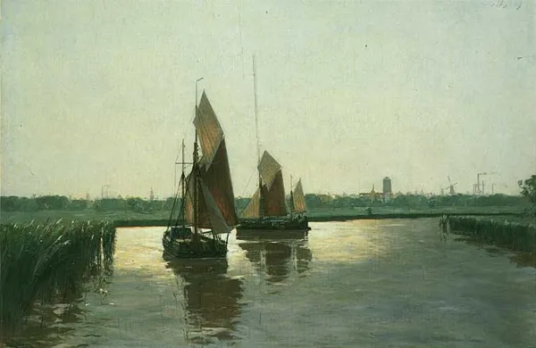 NN NN, Barki żaglowe na kanale