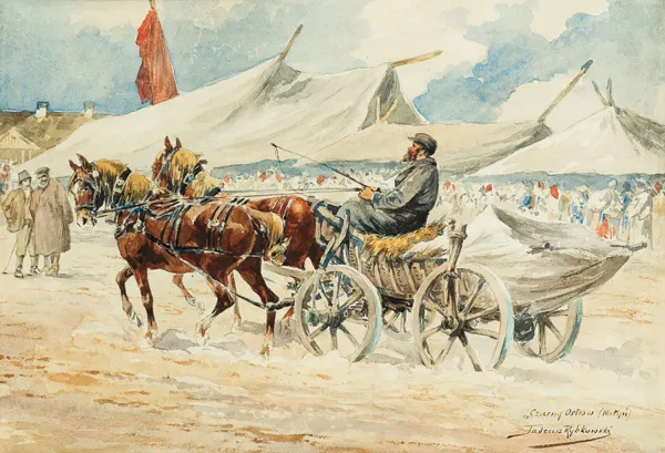 Tadeusz Rybkowski, NA TARGU W CZARNYM OSTROWIE, ok. 1900