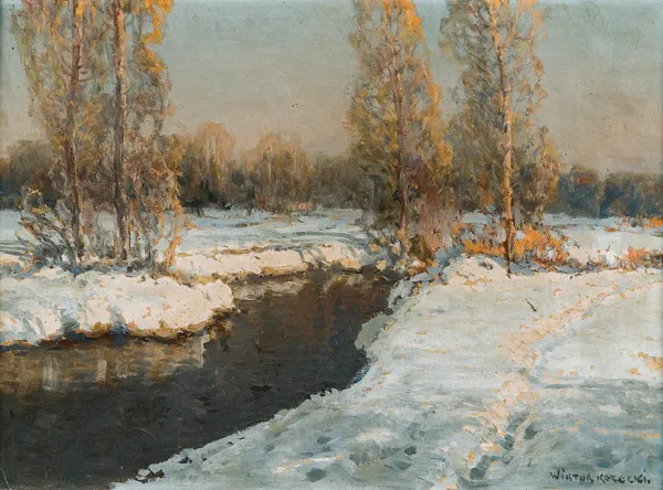 Wiktor Korecki, RZEKA WŚRÓD ŚNIEGÓW, ok. 1940