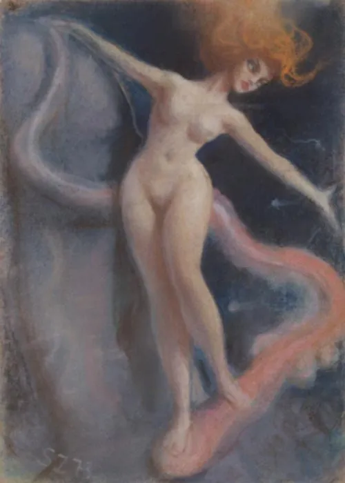 Stefan Żechowski, Akt z wężem, 1973