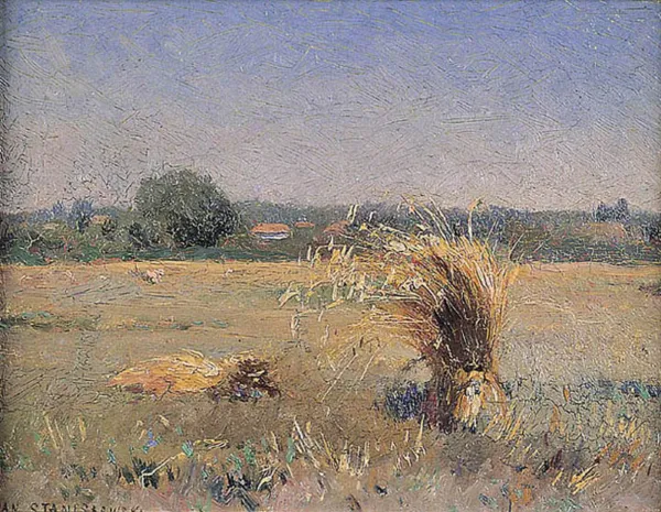 Jan Stanisławski, PEJZAŻ LETNI ZE SNOPKIEM ZBOŻA, 1900-1902 